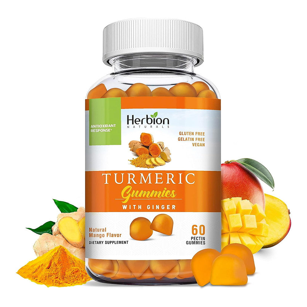 Herbion Naturals Turmeric Gummies with Ginger, Natural Mango Flavor, 60 Ea